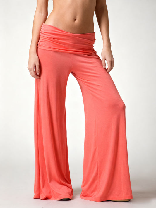Coral Silk Flow Pants