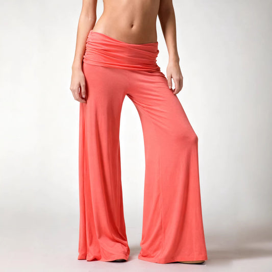 Coral Silk Flow Pants